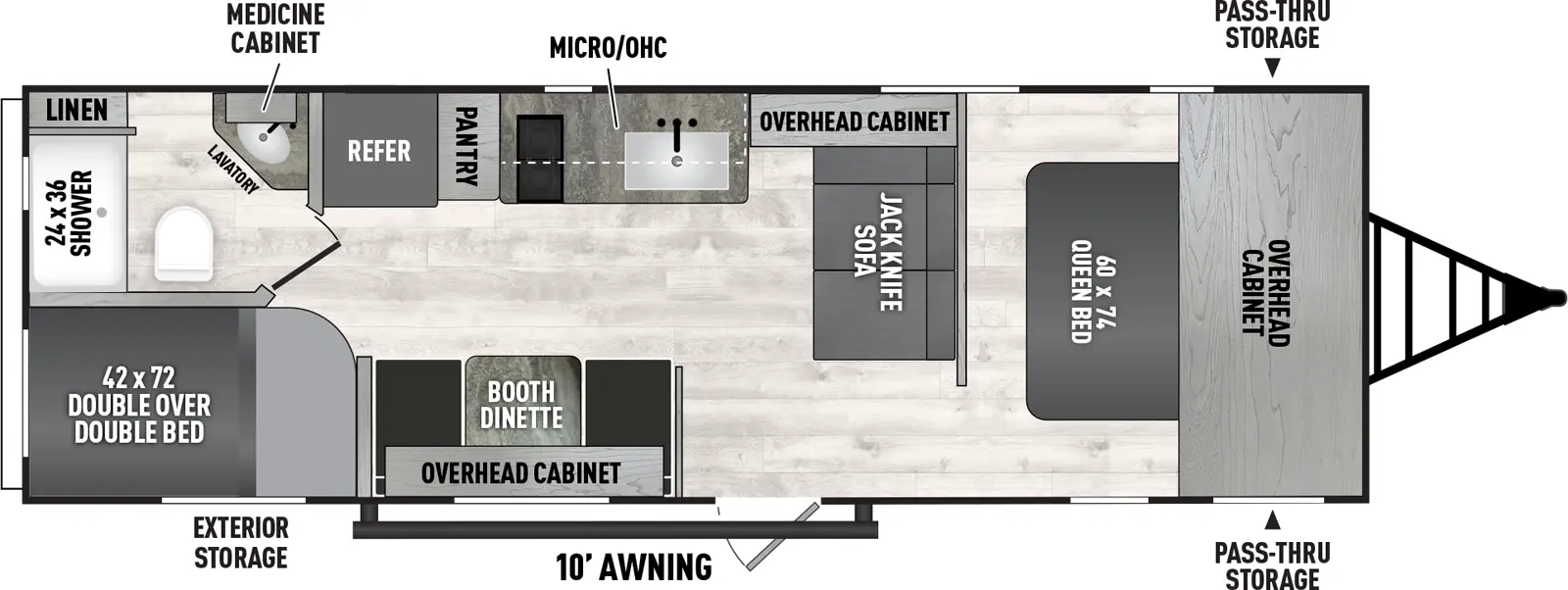 Clipper Travel Trailers 26BH Floorplan